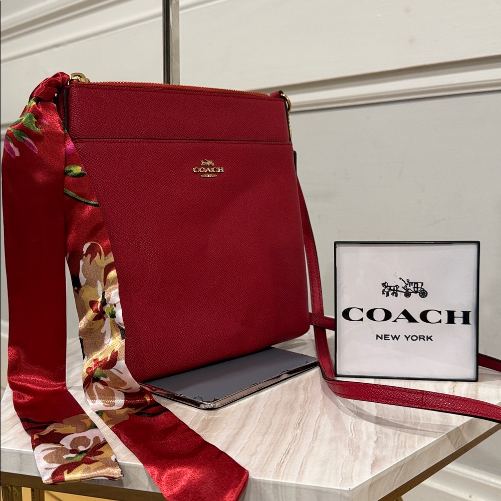 Coach Kitt Messenger Red Leather Crossbody